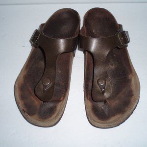 Birkenstock Gizek Brown Leather Sandals-Sz.10-10.5